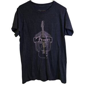 Fender Guitar T-Shirt Small Charcoal Heather Grey Telecaster Graphic Tee Men's S